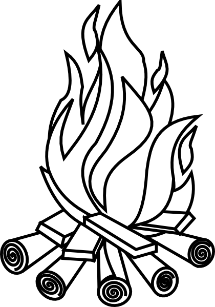 Fire clip art black and white