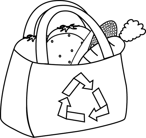 shopping bag clipart black and white - Clip Art Library