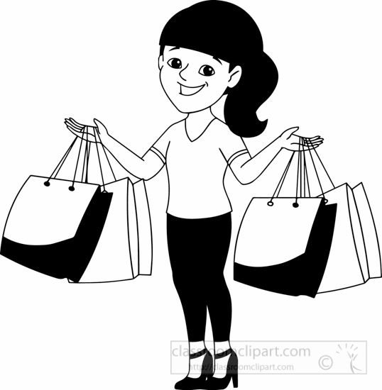 shopping clipart black and white - Clip Art Library