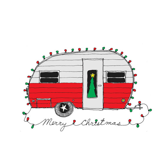 vintage christmas camper - Clip Art Library