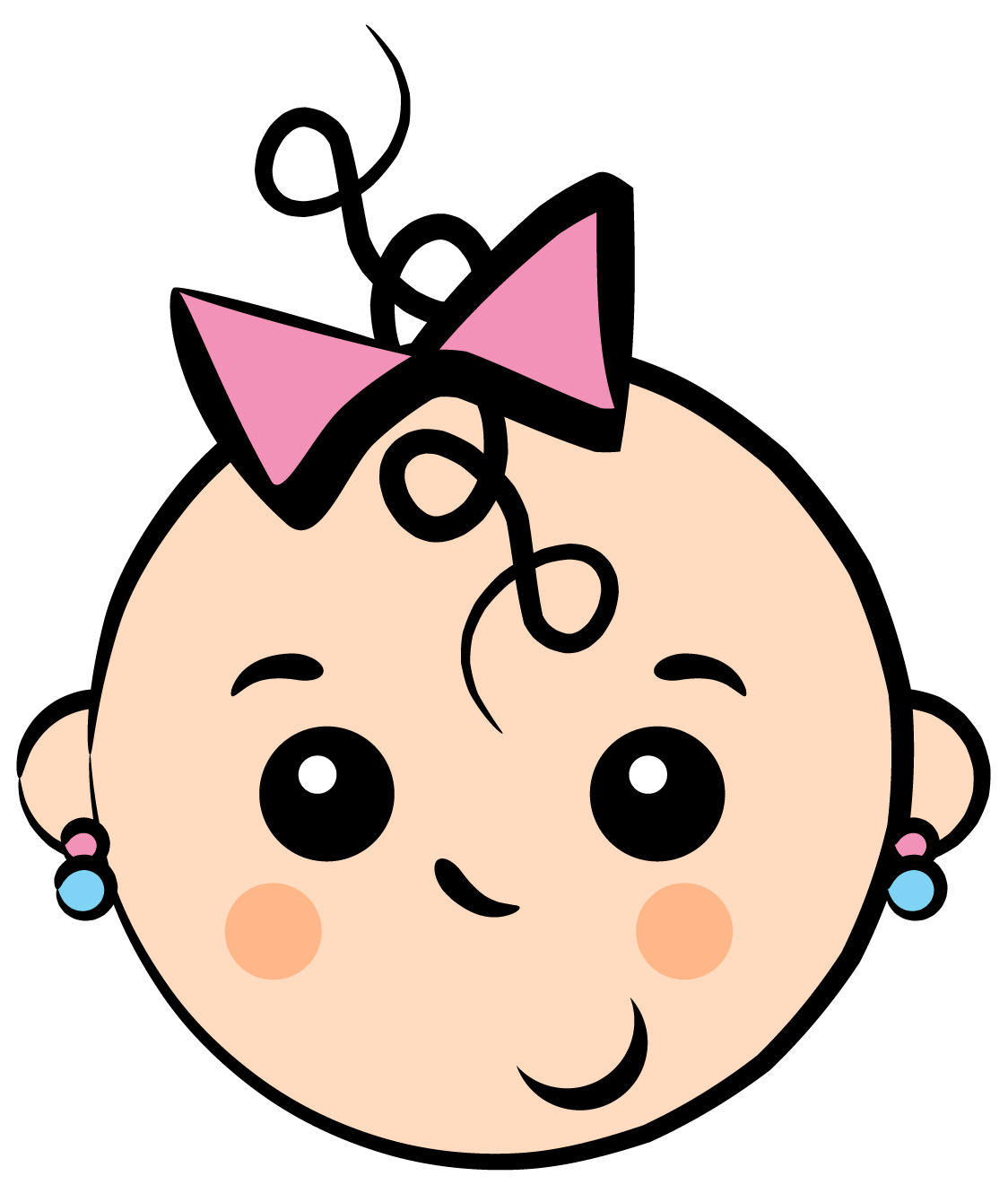 baby girl face cartoon - Clip Art Library