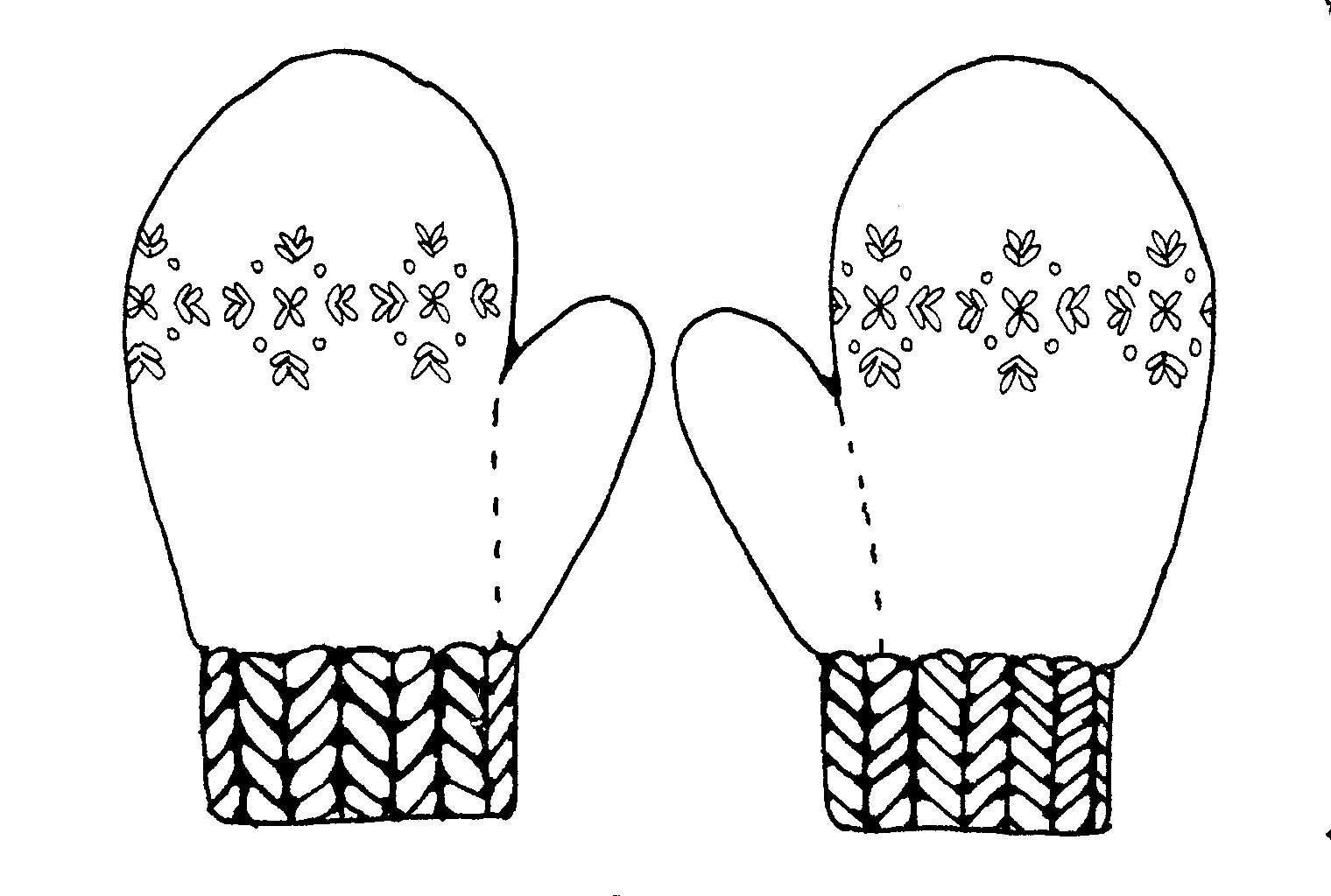 Black And White Mitten Clipart