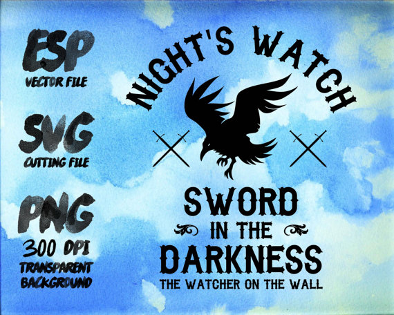 Night watch sword and crow Clipart SVG by CreationTreasure