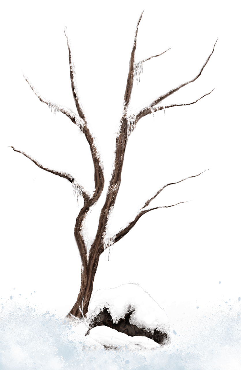 Brown Winter Snowy Tree PNG Clipart Picture