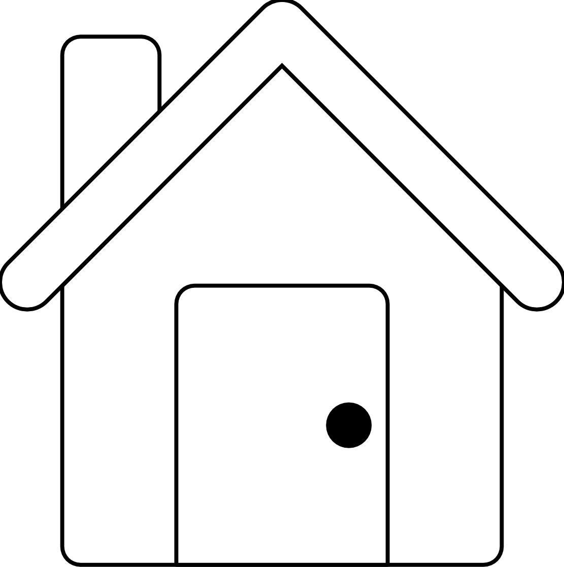 Transparent black and white clipart roof a house