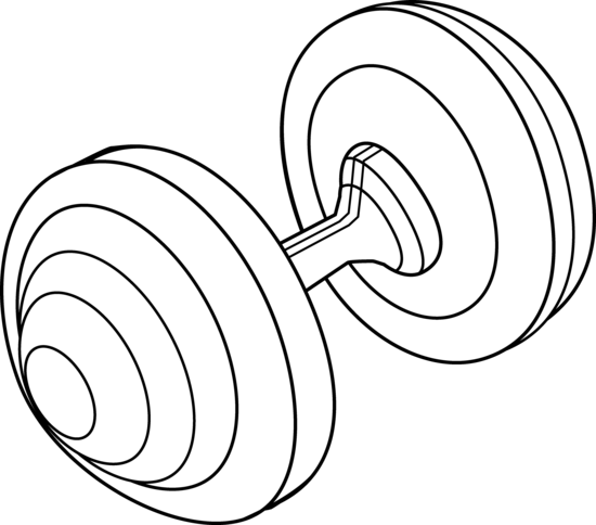 Barbell clipart black and white