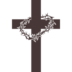 Jesus on cross with crown of thorns clipart