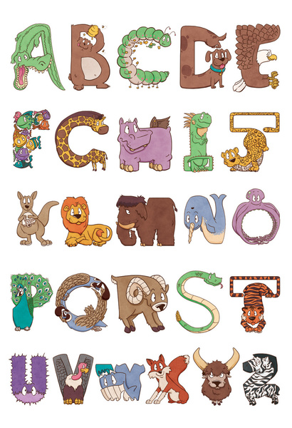 alphabet in animal shapes - Clip Art Library