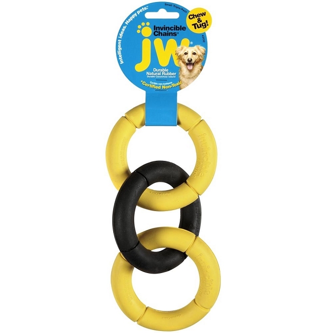 JW Pet Triple Ring Invincible Chains Dog Toy, Small