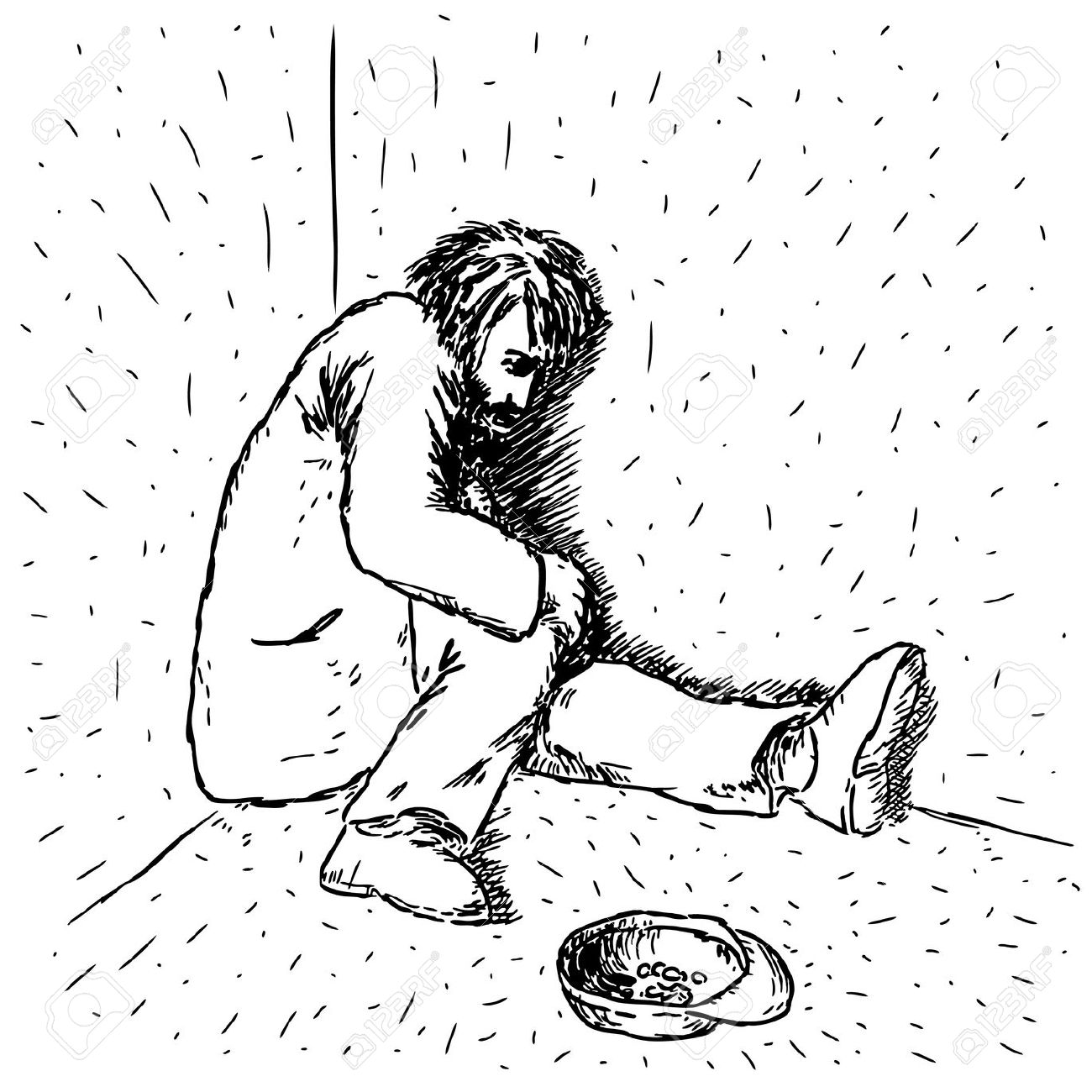 Easy Homeless Man Drawing Clip Art Library
