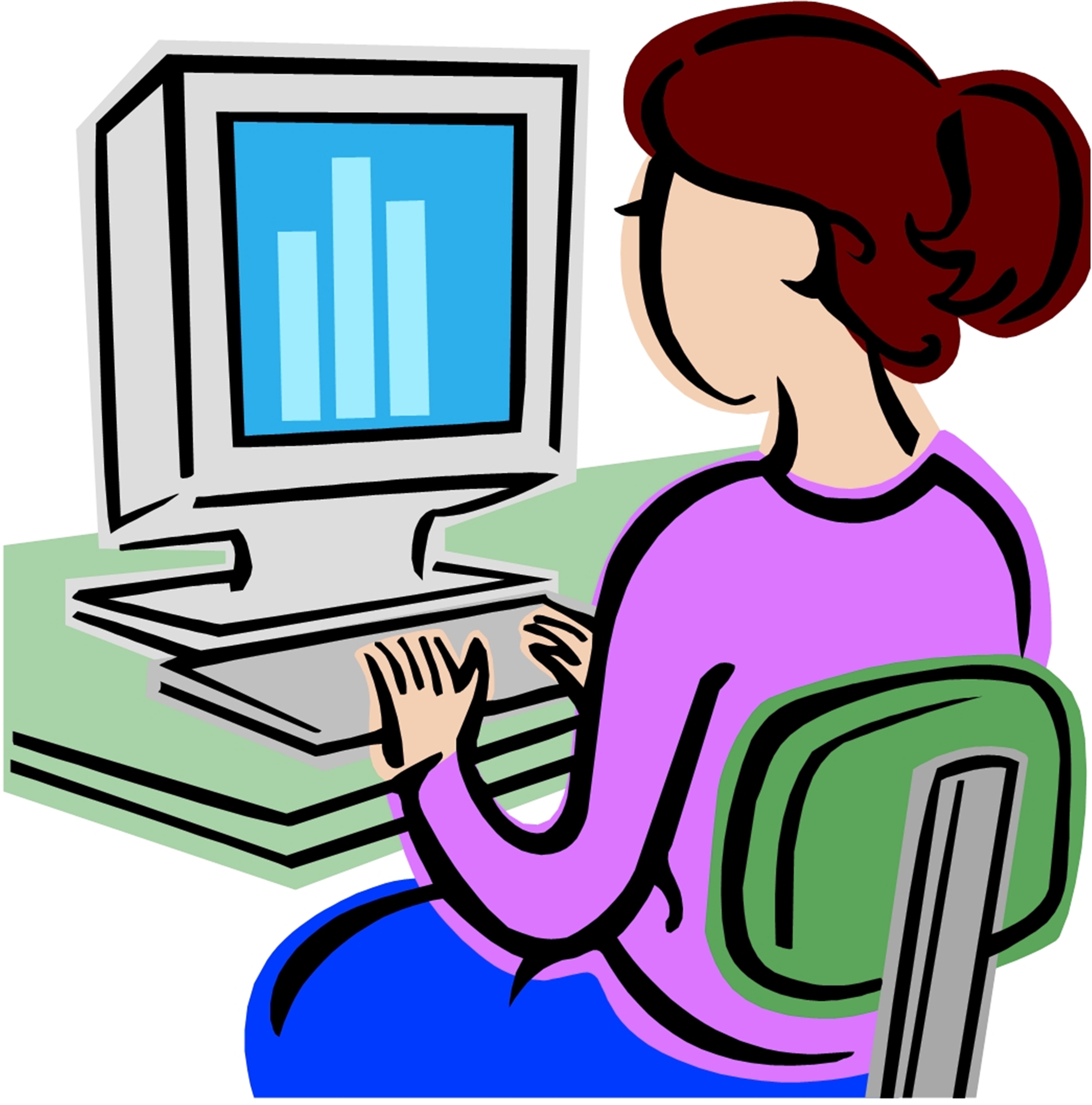 People using computer germs clipart
