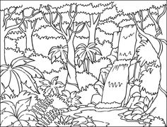 Rainforest Trees Clipart Black And White