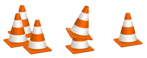 Under Construction Sign Traffic Cones