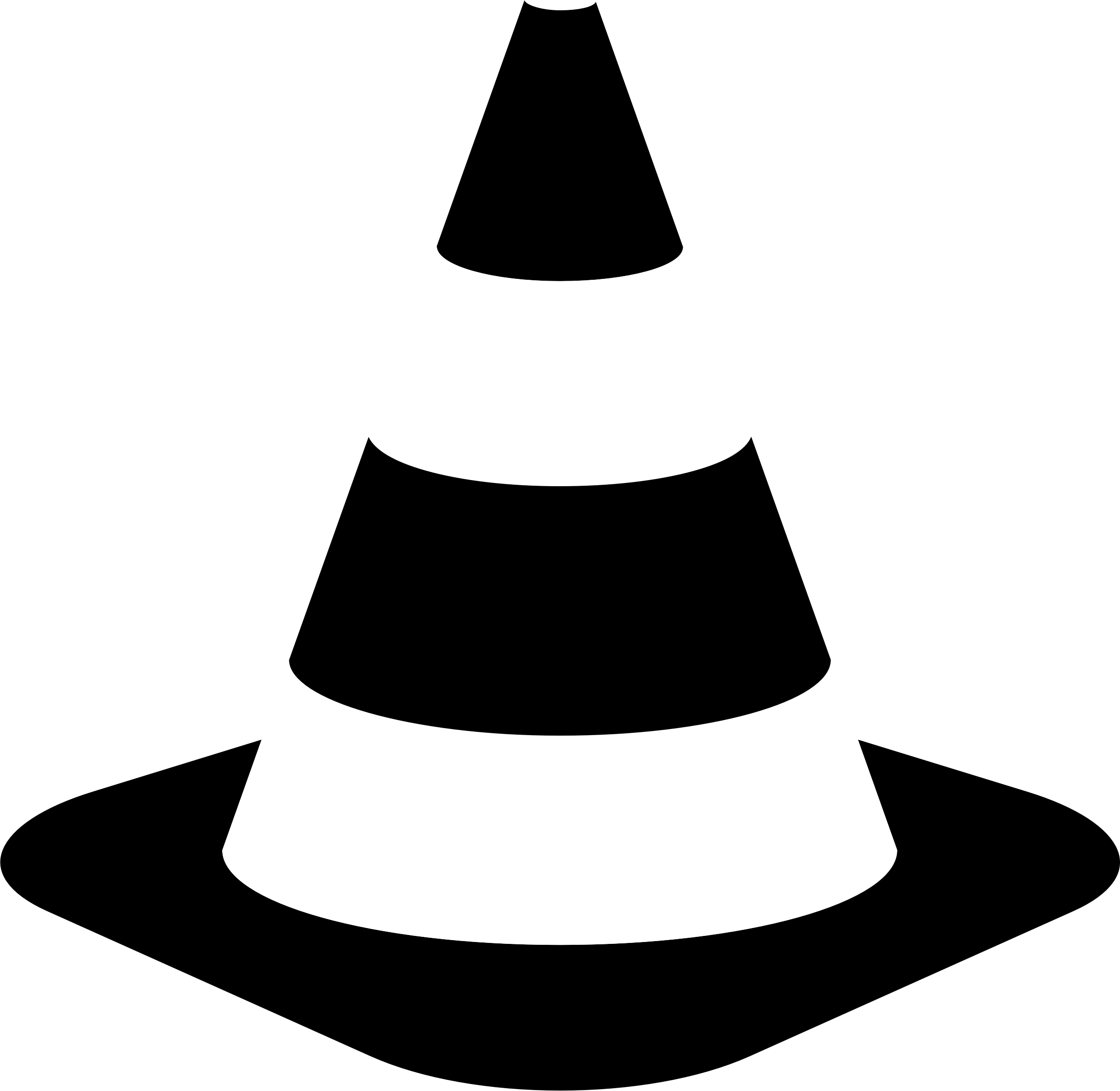 Black and white traffic Cones