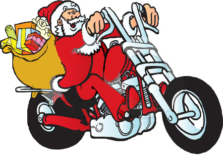 free santa motorcycle clipart