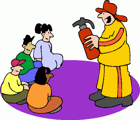 Fire extinguisher training clipart