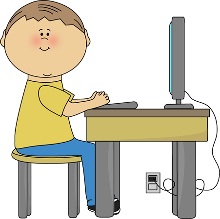 working on computer clipart
