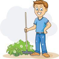 Boy gardening clipart
