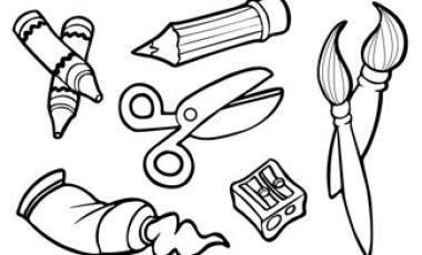Art Supplies Clipart Black And White