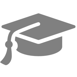 Gray graduation cap icon