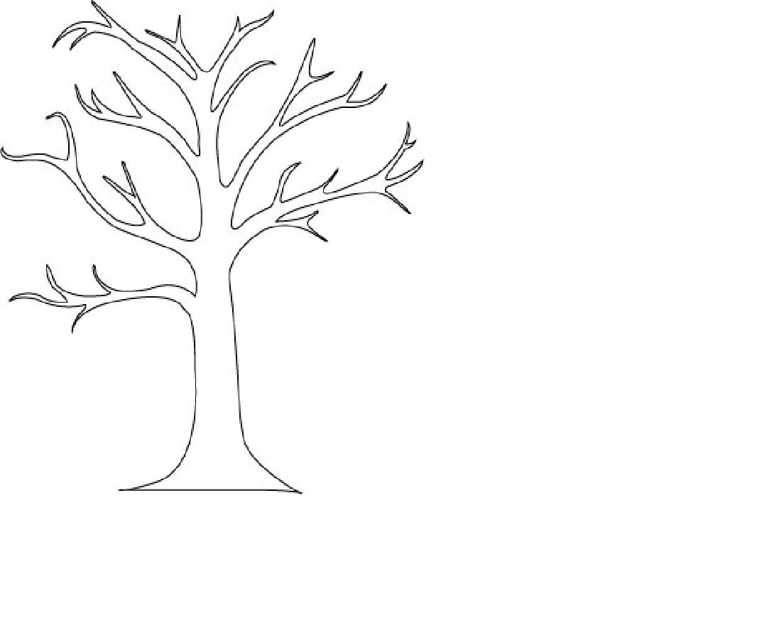 Black and white bare tree clipart