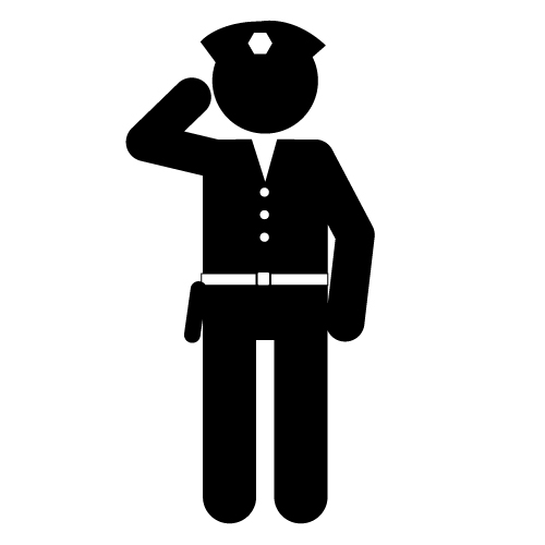 Security guard clipart black and white