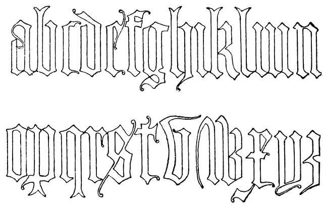 old english lettering clipart