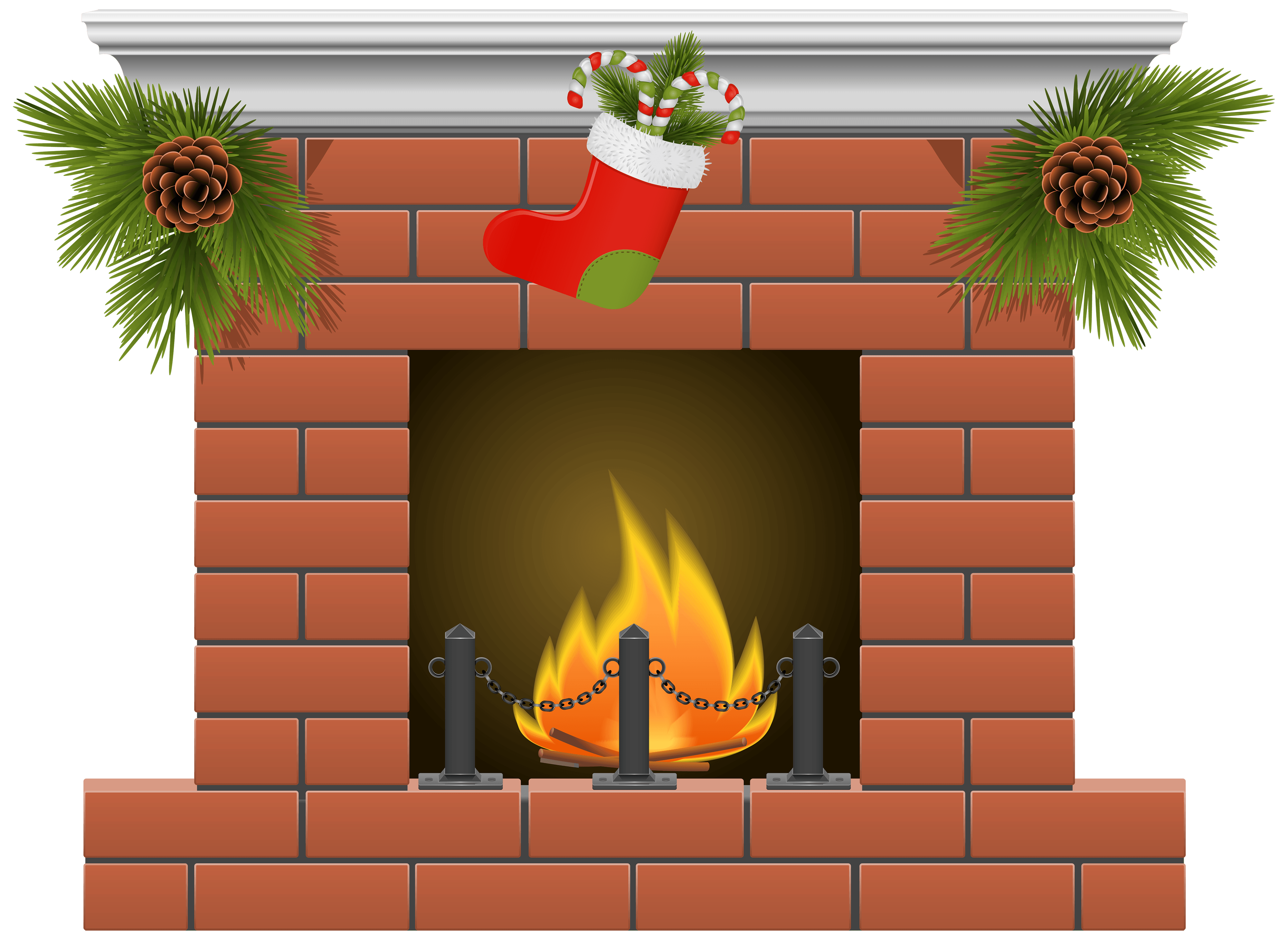 Christmas Fireplace Clipart Clip Art Library