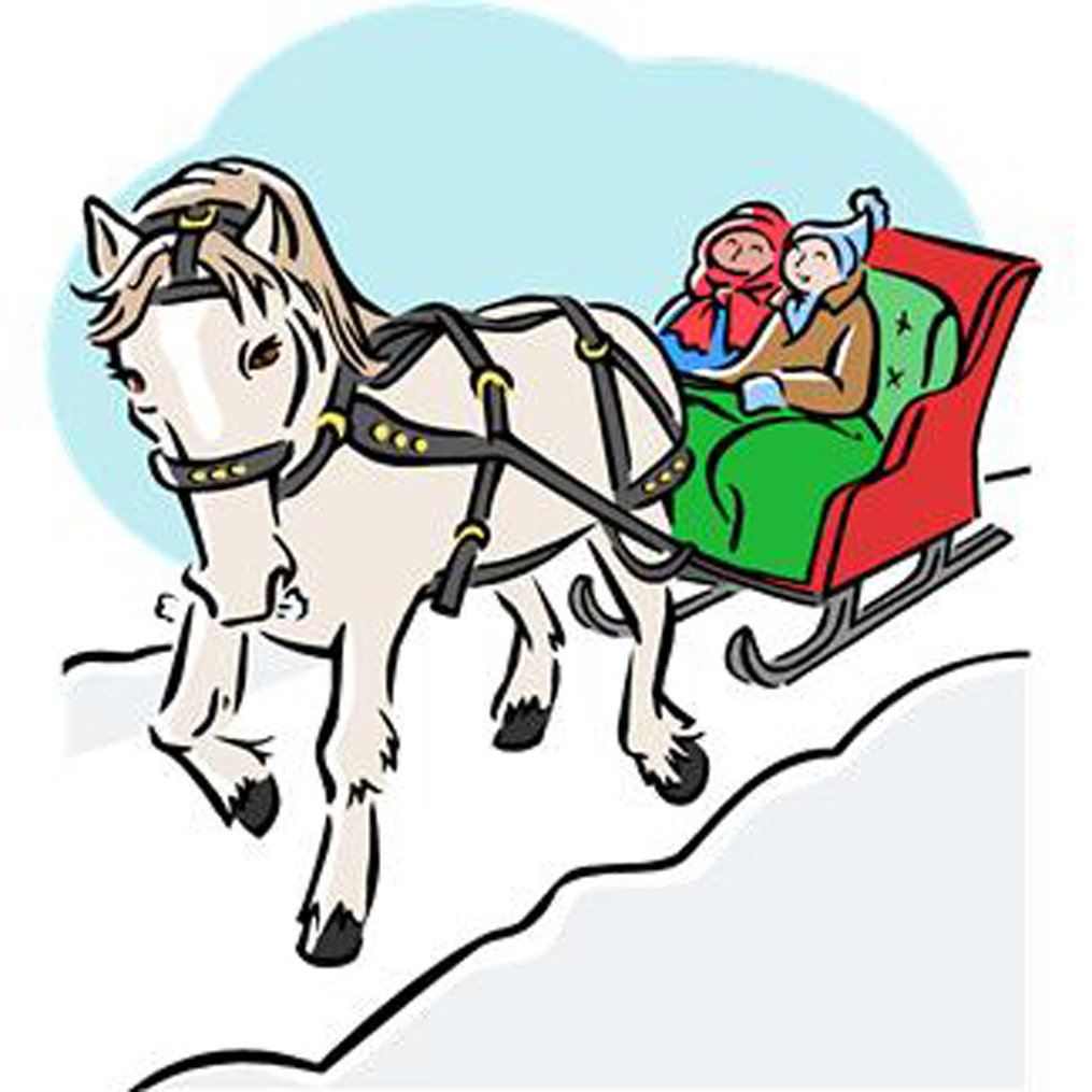 Horse sleigh clipart