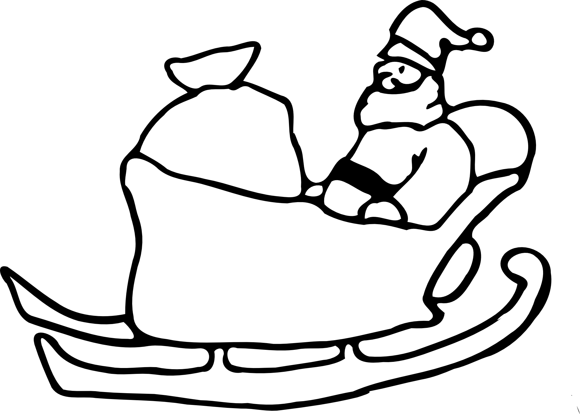Sleigh Black And White Clipart