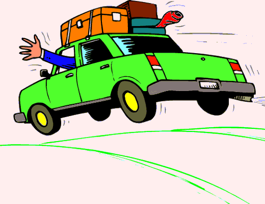 car animated road trip - Clip Art Library