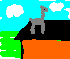Llama on the roof