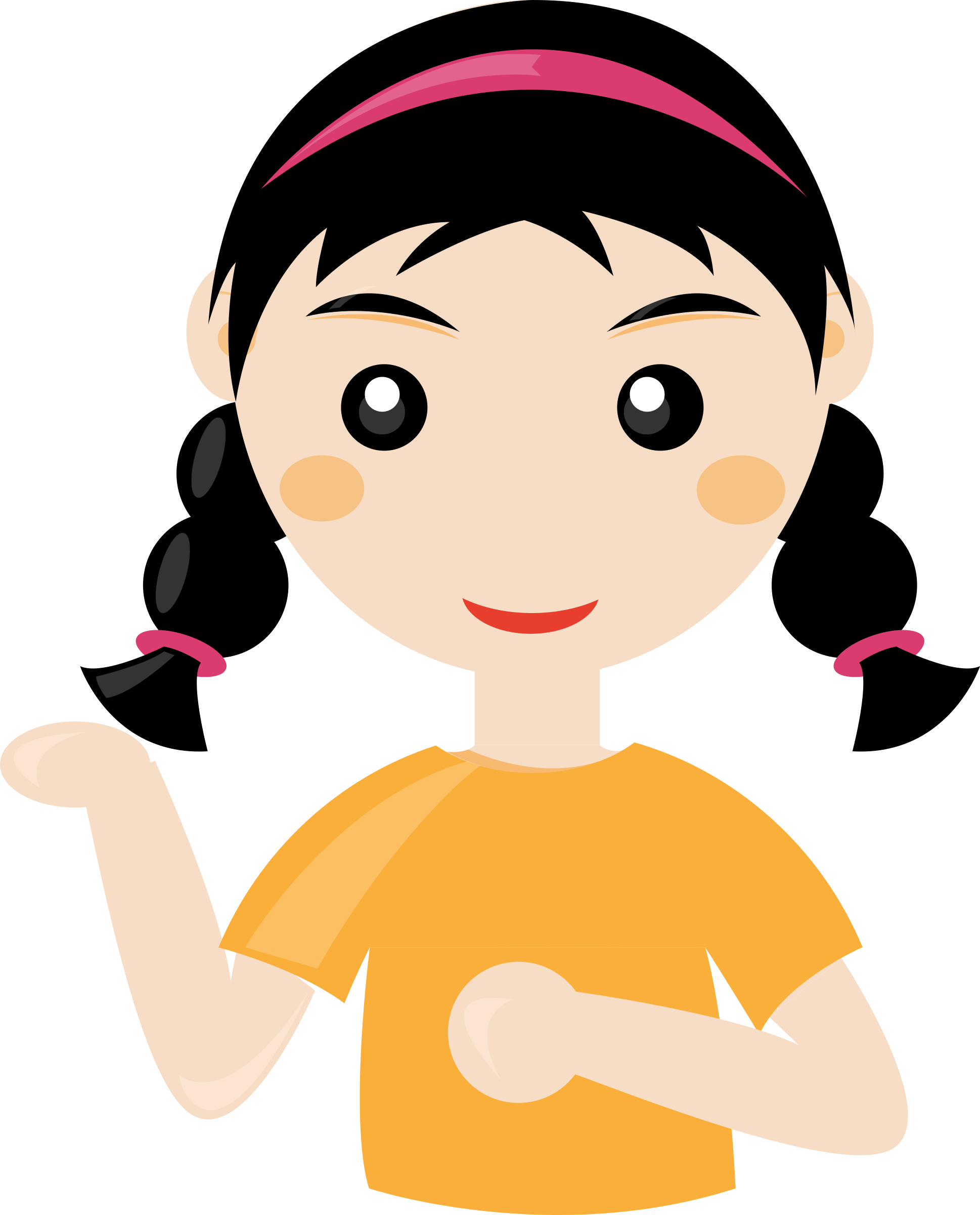 Cute student clipart girl