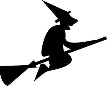 Witch black and white clipart kid