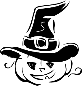 Witch hat clipart black and white