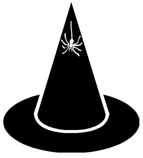 Witches hat clipart black and white