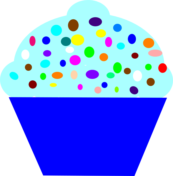 Blue Cupcake Clipart