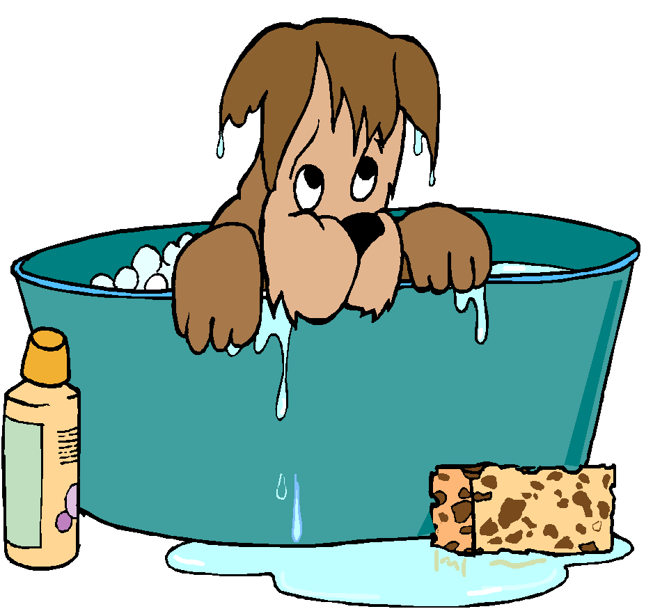 Dog bath clipart