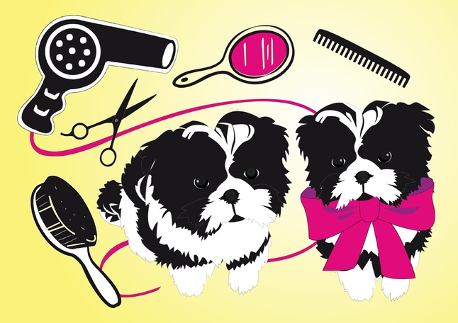 Cute Dogs Beauty Salon clip arts, free clipart