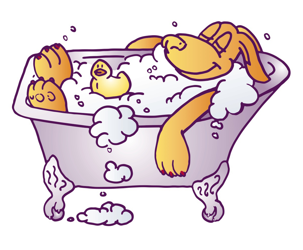 Clip art of dog bath 