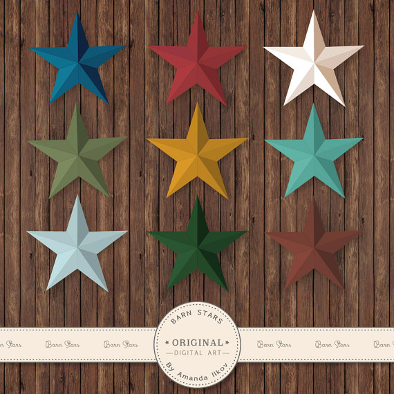 Premium Rustic Barn Stars Clip Art Star Vectors By Amandailkov