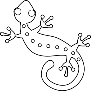 Gecko clipart black and white