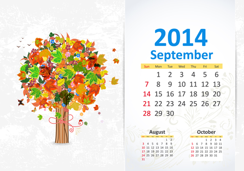 September background calendar clipart