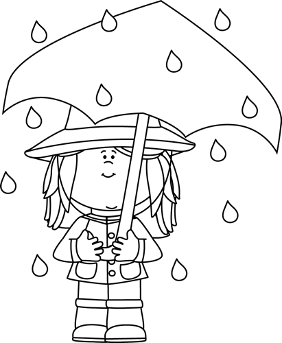 Umbrella rain love clipart black and white