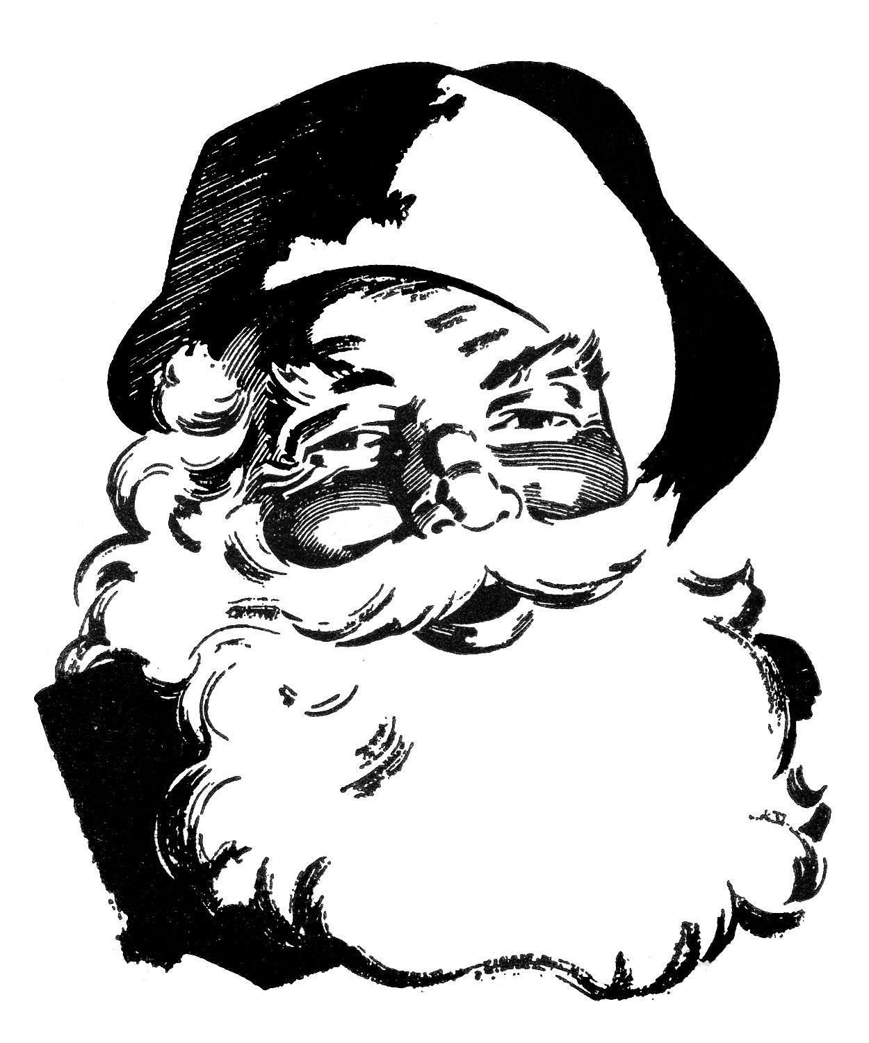 Vintage santa face clipart