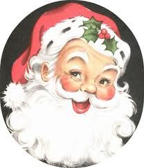 Vintage santa face clipart