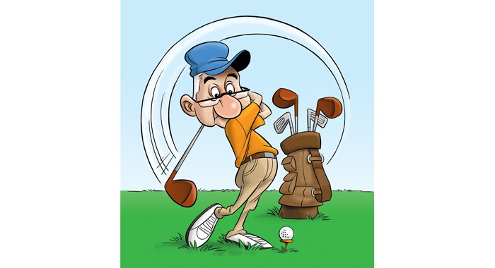 Image result for cartoon old man playing golf