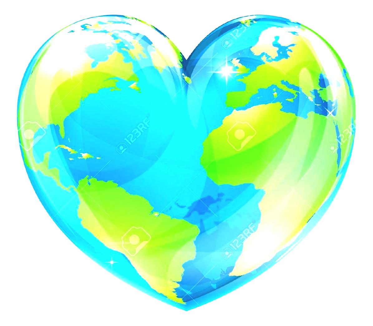 Hearts around the world clipart
