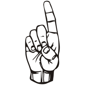 Number one hand clipart