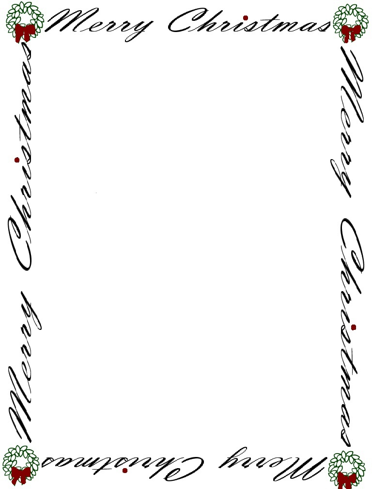 Free Printable Borders Templates Stationery Editable Christmas